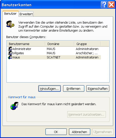 Benutzer hinzufügen