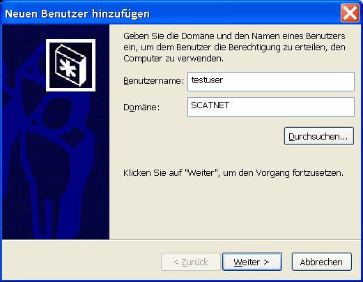 Benutzer eingeben
